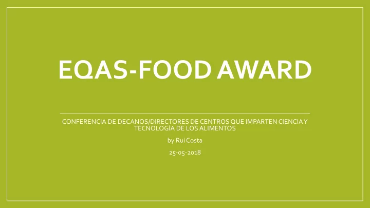 eqas food award