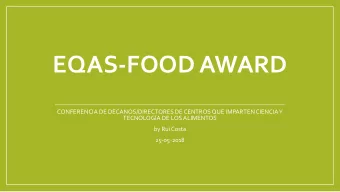 EQAS-FOOD AWARD  CONFERENCIA DE DECANOS/DIRECTORES DE CENTROS QUE IMPARTEN CIENCIA Y  TECNOLOGA