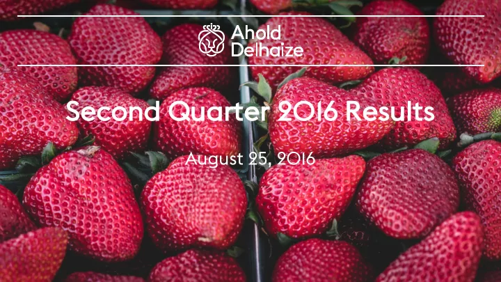 se second qu quarter 20 2016 re results ts