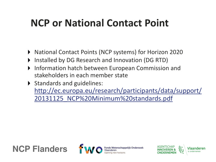 ncp or national contact point