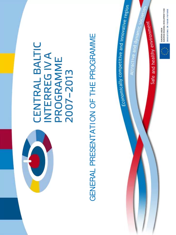 general presentation of the programme priorities