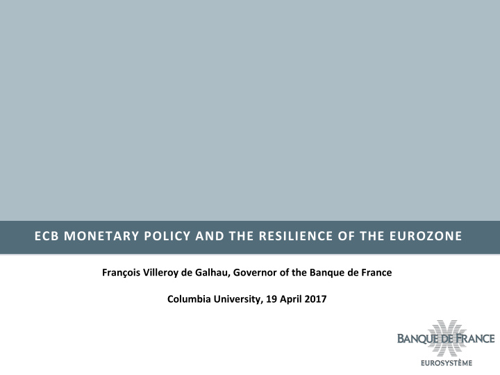 ecb monetary policy and the resilience of the eurozone