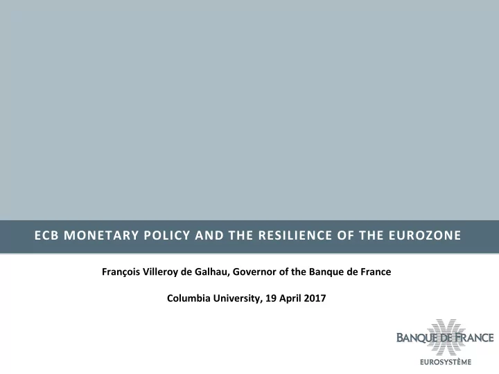 ecb monetary policy and the resilience of the eurozone