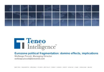 Eurozone political fragmentation: domino effects, implications  Wolfango Piccoli, Managing Director