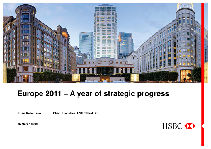 europe 2011 a year of strategic progress