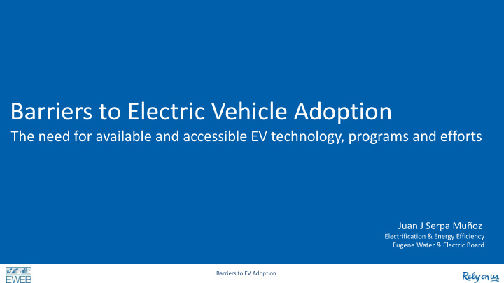 barriers to electric vehicle adoption