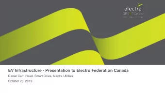 EV Infrastructure - Presentation to Electro Federation Canada  Daniel Carr, Head, Smart Cities,
