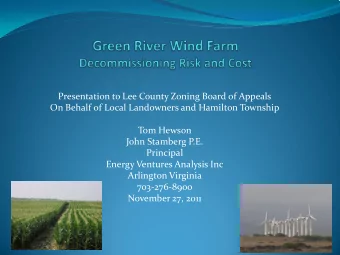 Presentation to Lee County Zoning Board of Appeals  On Behalf of Local Landowners and Hamilton