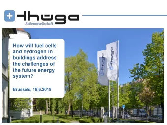 How will fuel cells  and hydrogen in  buildings address  the challenges of  the future energy