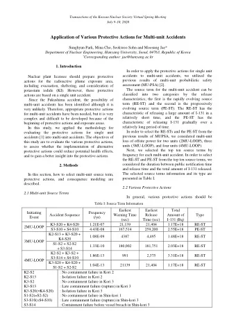 Application of Various Protective Actions for Multi-unit Accidents  Sunghyun Park, Mina Cho,