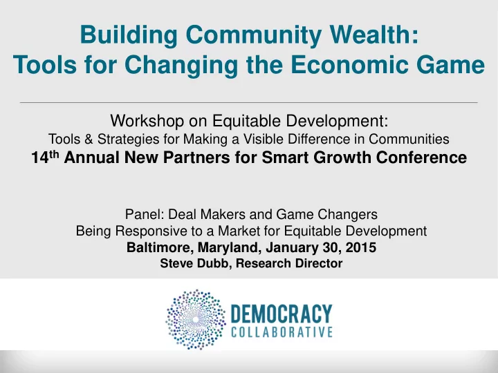 building community wealth