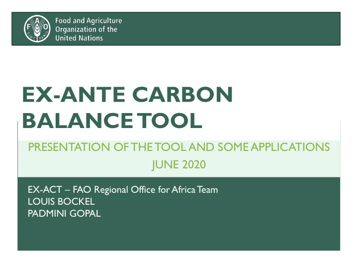 ex ante carbon