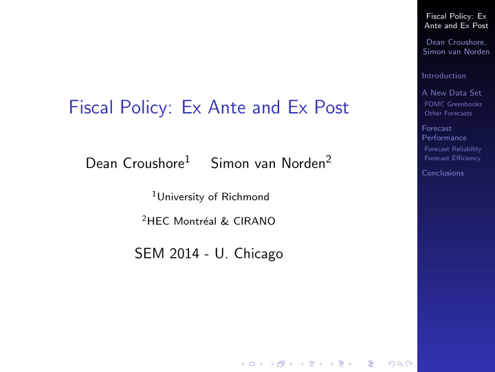 fiscal policy ex ante and ex post