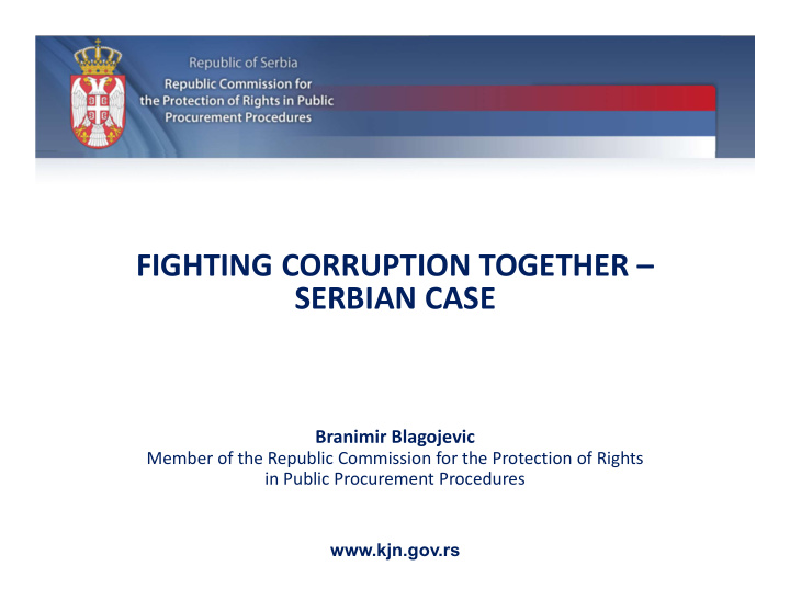 fighting corruption together serbian case
