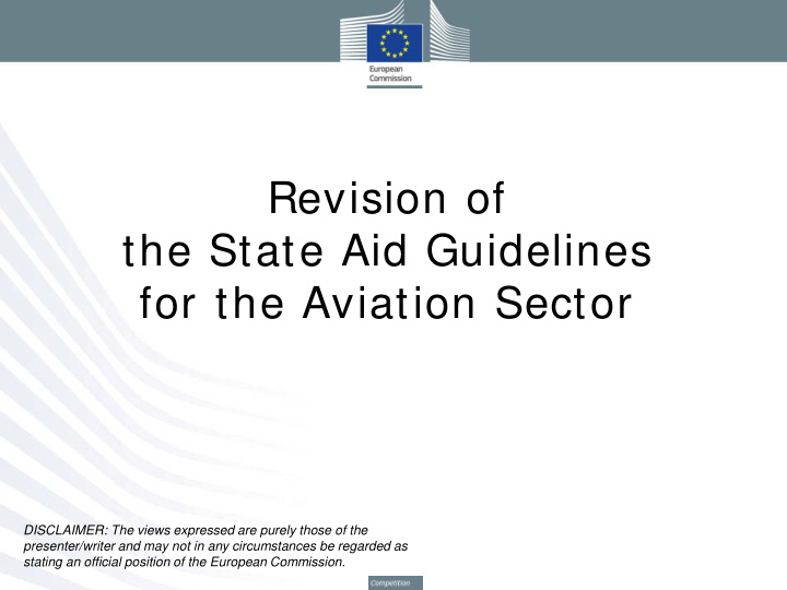 revision of the state aid guidelines for the aviation