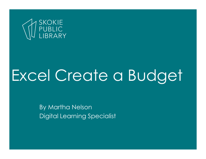 excel create a budget