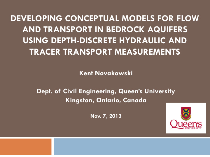 developing conceptual models for flow and transport in