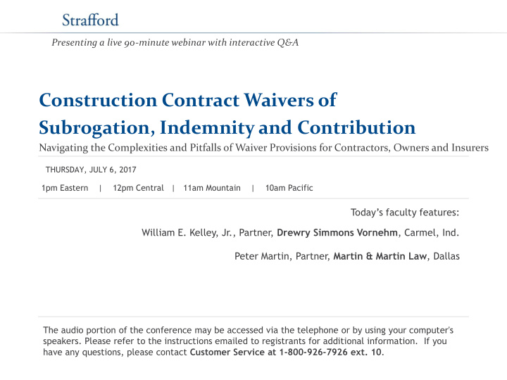 subrogation indemnity and contribution