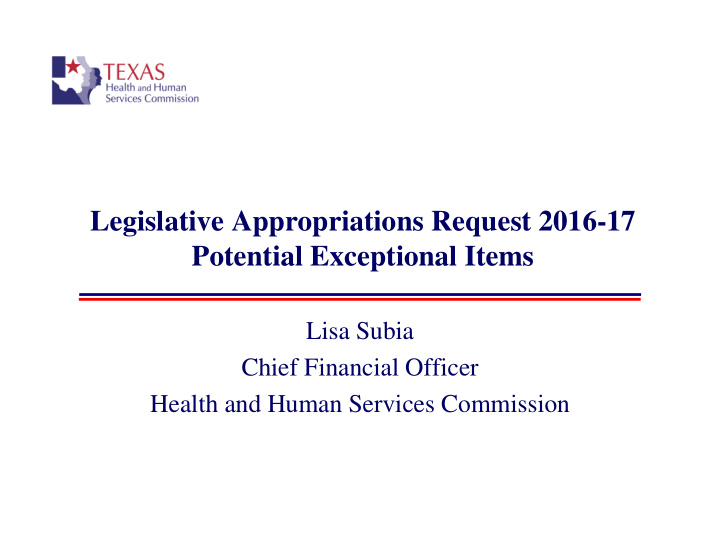 legislative appropriations request 2016 17 potential