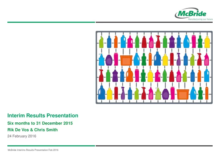 interim results presentation