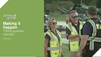 Making it  happen  6 March 2018  LEGAL NOTICE  This presentation has been prepared to inform  Some