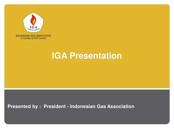 iga presentation