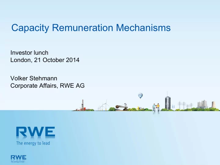 capacity remuneration mechanisms