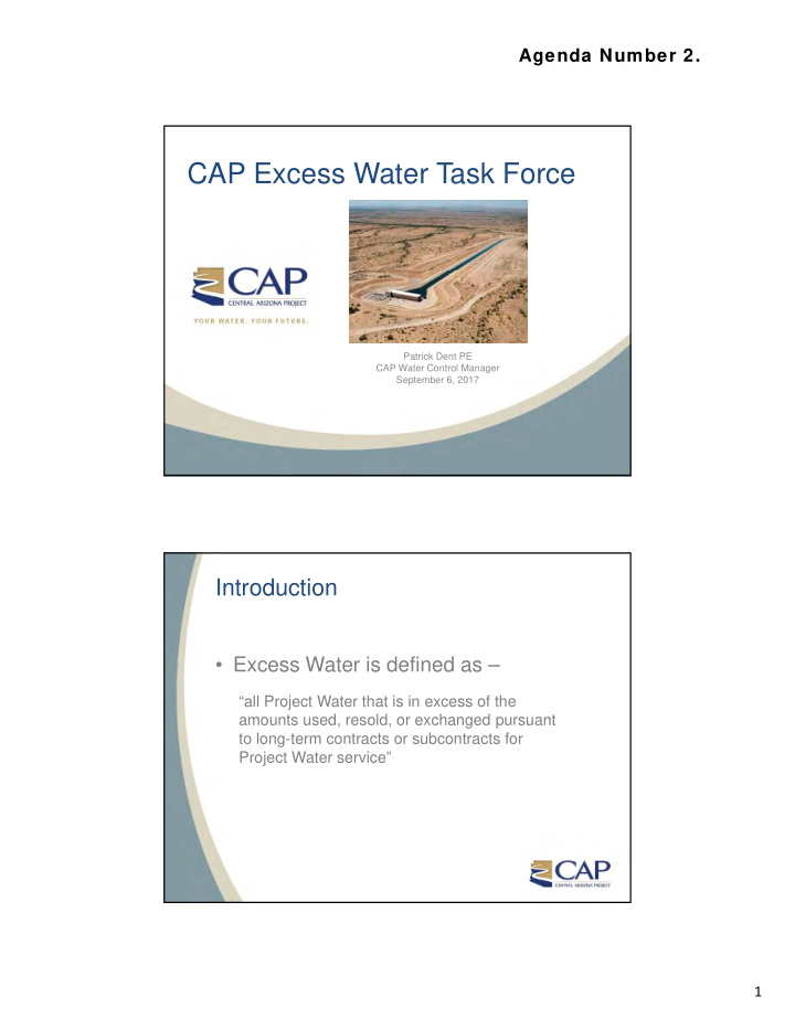 cap excess water task force