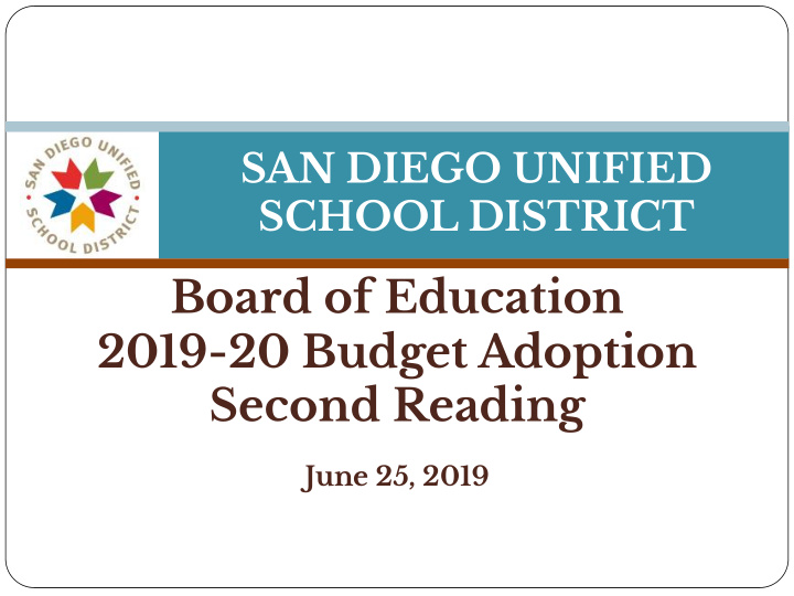 board of education 2019 20 budget adoption second reading