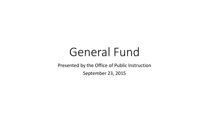 general fund