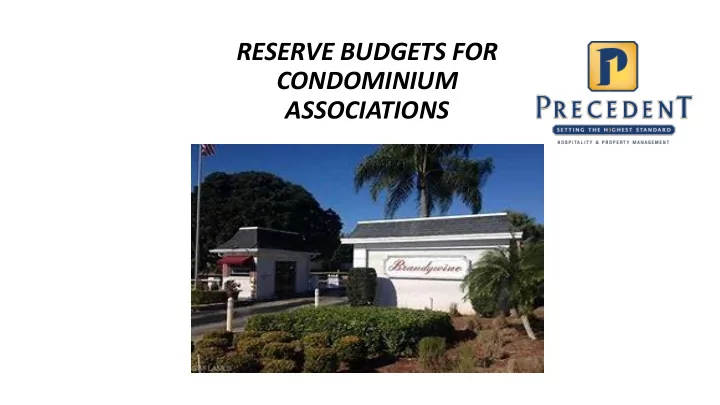 reserve budgets for