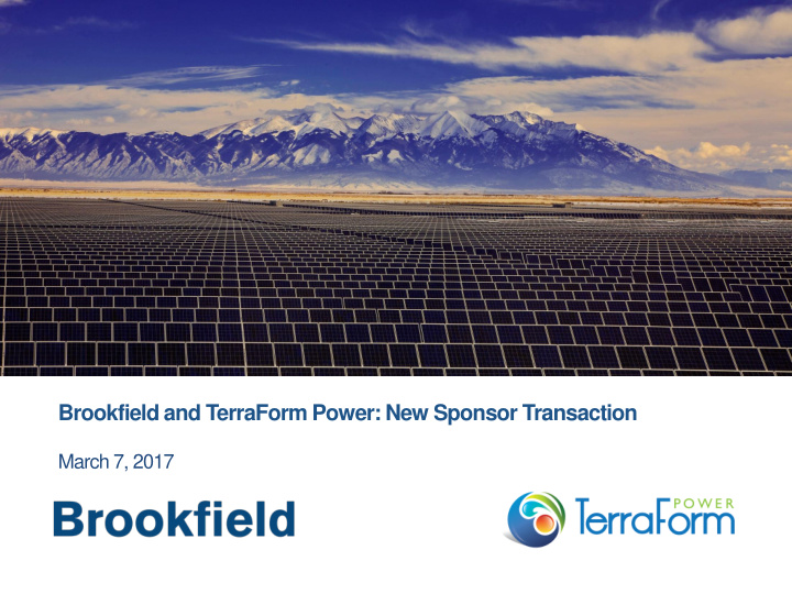 brookfield and terraform power new sponsor transaction