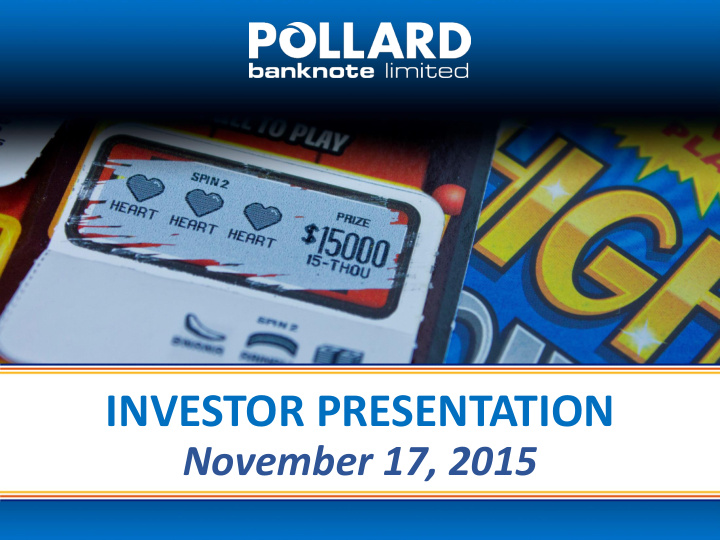 investor presentation