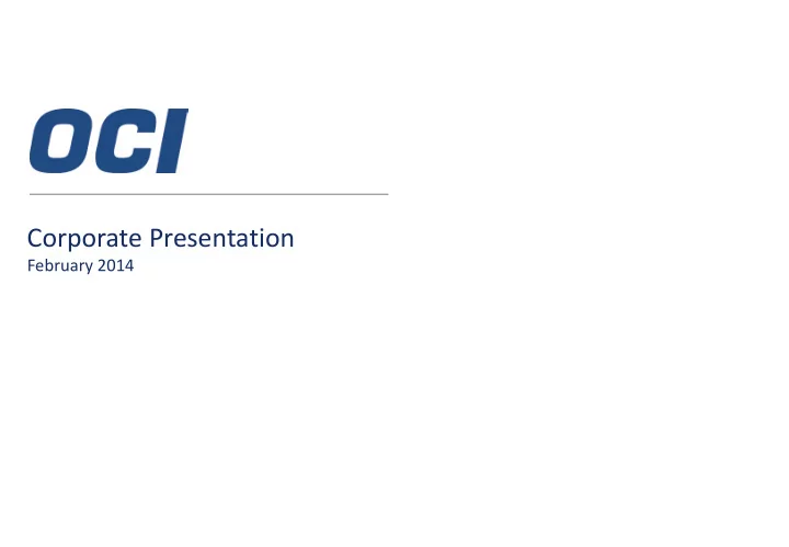 corporate presentation