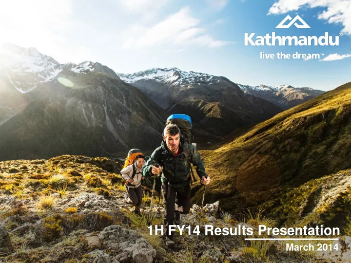 1h fy14 results presentation