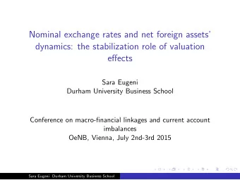 Nominal exchange rates and net foreign assets  dynamics: the stabilization role of valuation