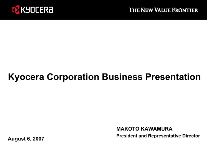 kyocera corporation business presentation