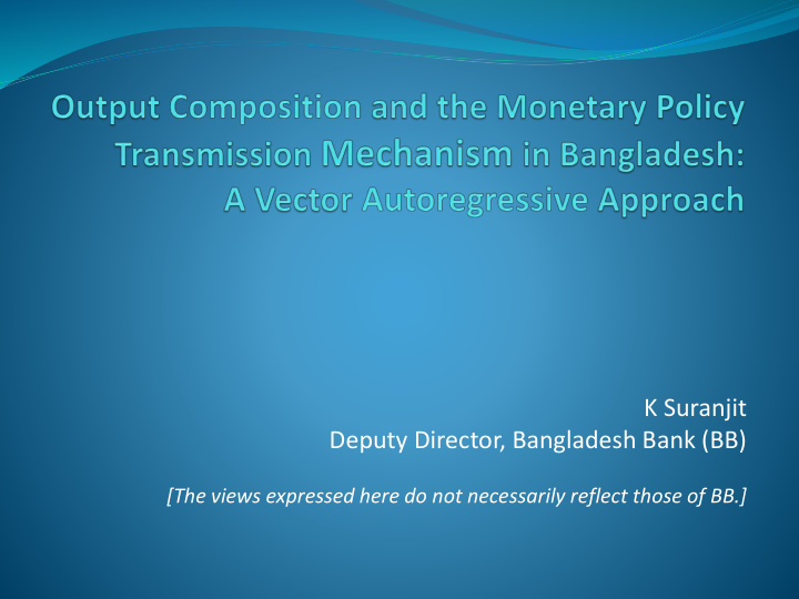 k suranjit deputy director bangladesh bank bb