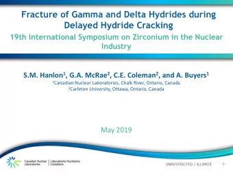 Fracture of Gamma and Delta Hydrides during  Delayed Hydride Cracking  19th International Symposium