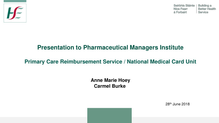 presentation to pharmaceutical managers institute