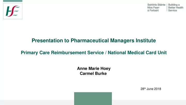 presentation to pharmaceutical managers institute