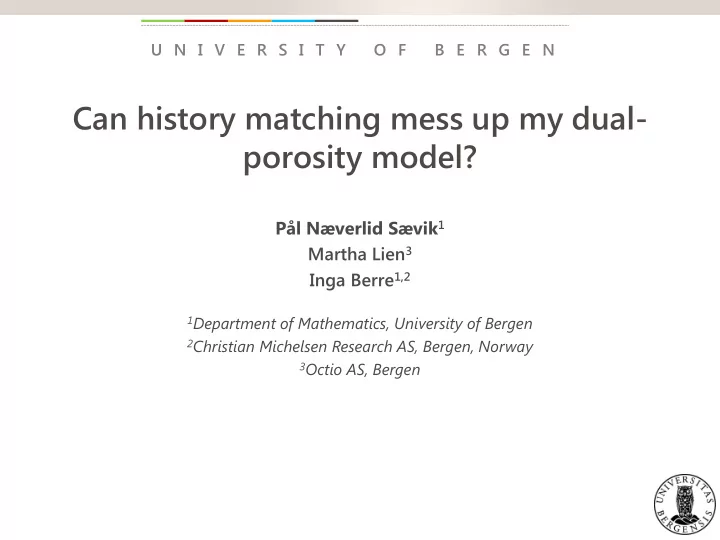 can history matching mess up my dual