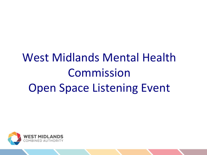 west midlands mental health commission open space