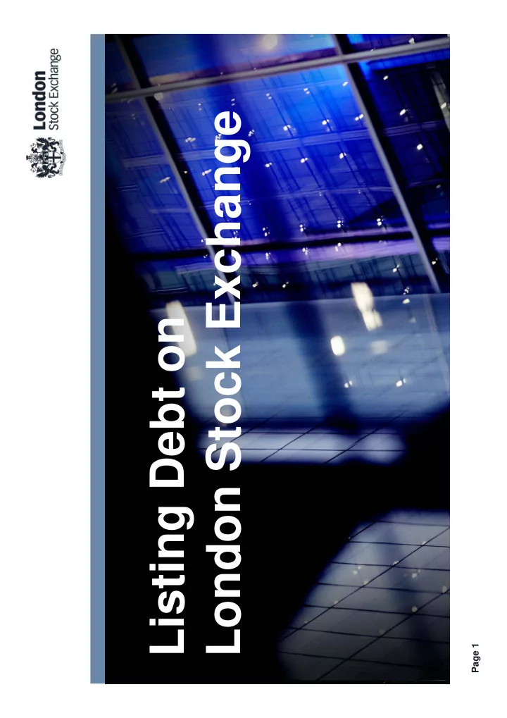 london stock exchange listing debt on