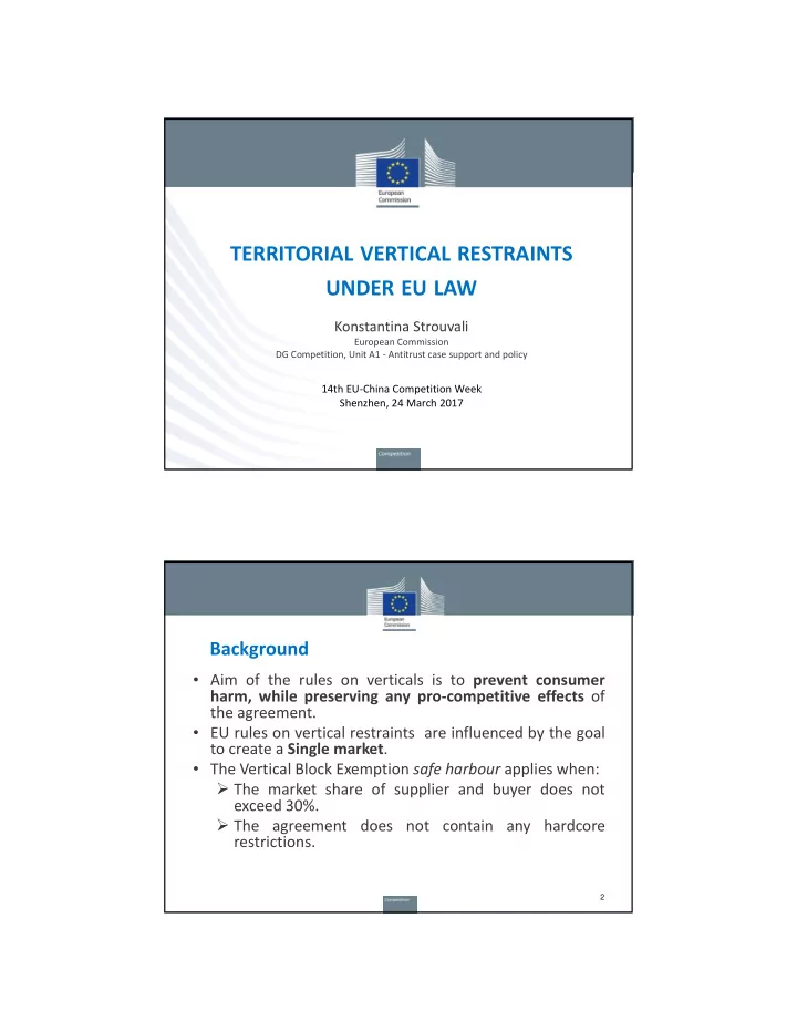 territorial vertical restraints under eu law