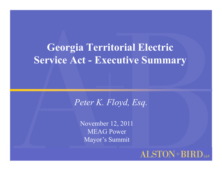 georgia territorial electric service act executive summary