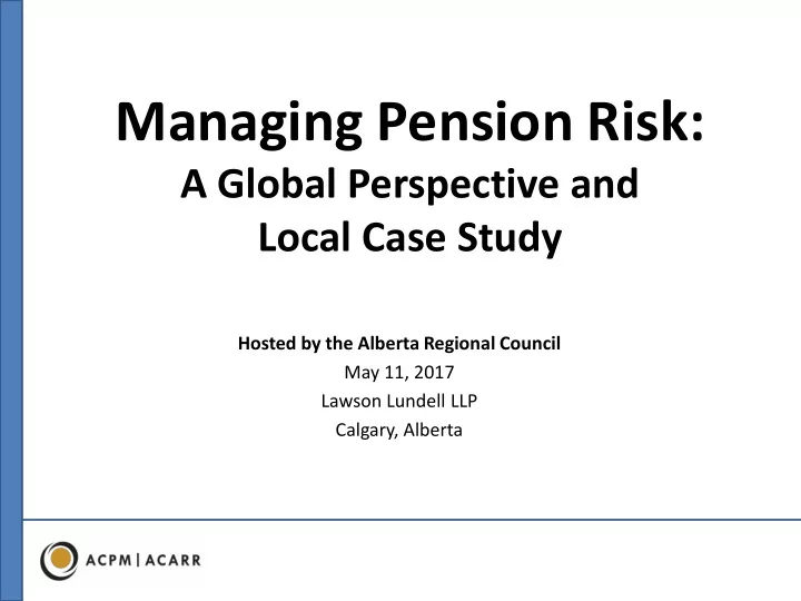 managing pension risk