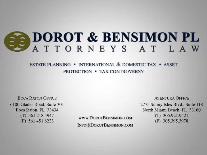 estate planning international domestic tax asset