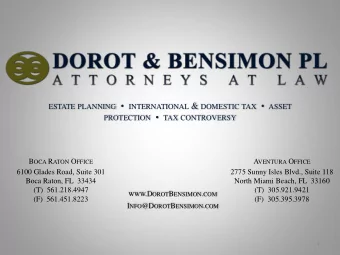 ESTATE PLANNING  INTERNATIONAL &amp; DOMESTIC TAX  ASSET PROTECTION  TAX CONTROVERSY B OCA