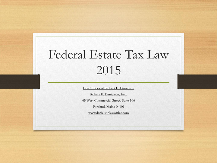 federal estate tax law 2015